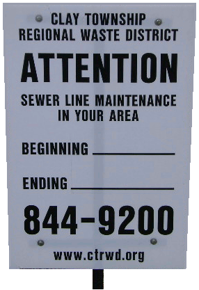 Sewer Cleaning Sign